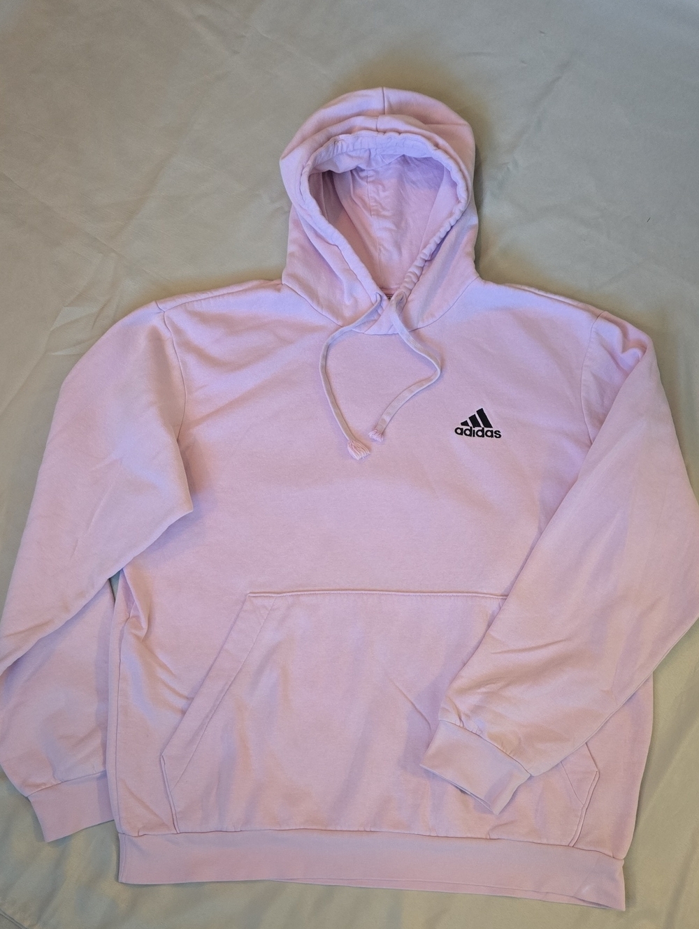 adidas Men's Pink Crewneck Hoodie with Black Logo